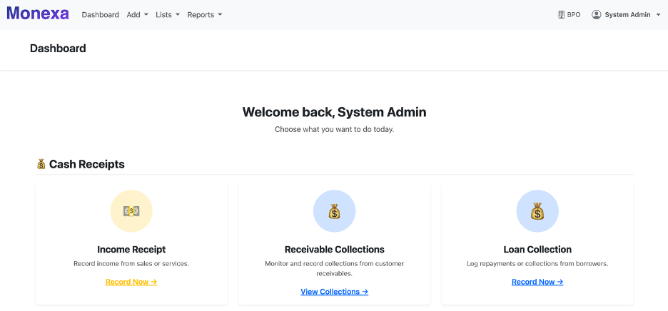 Monexa Dashboard Preview